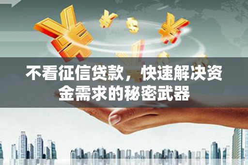 镇原不看征信贷款，快速解决资金需求的秘密武器
