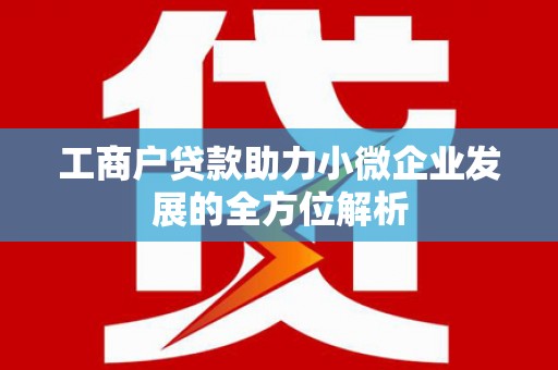泰山工商户贷款助力小微企业发展的全方位解析