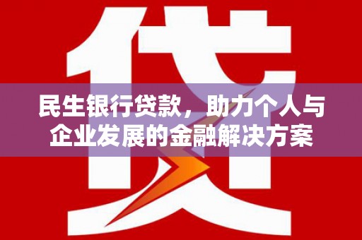 小金民生银行贷款，助力个人与企业发展的金融解决方案