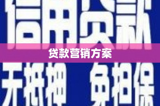 普格贷款营销方案